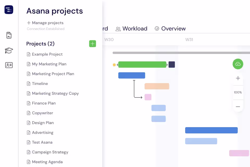 Data Import – Import in .csv or Sync from Asana