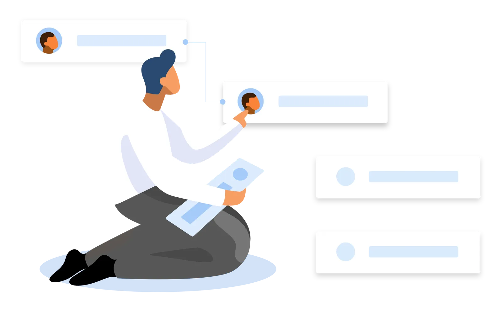 Man moving Tasks on a Gantt Chart Instagantt